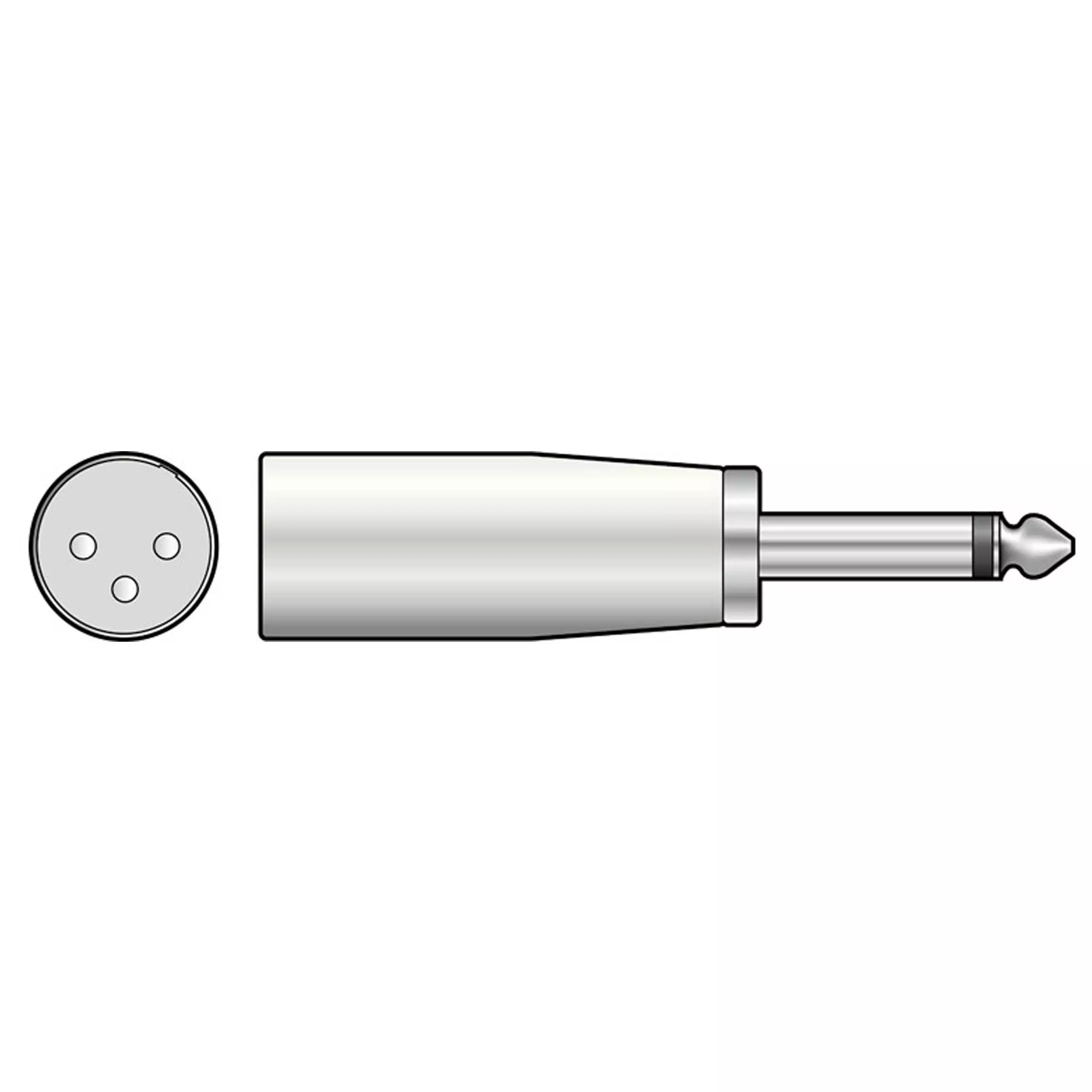 TVA ADAPTOR XLR MALE TO 6.3mm MONO MALE
