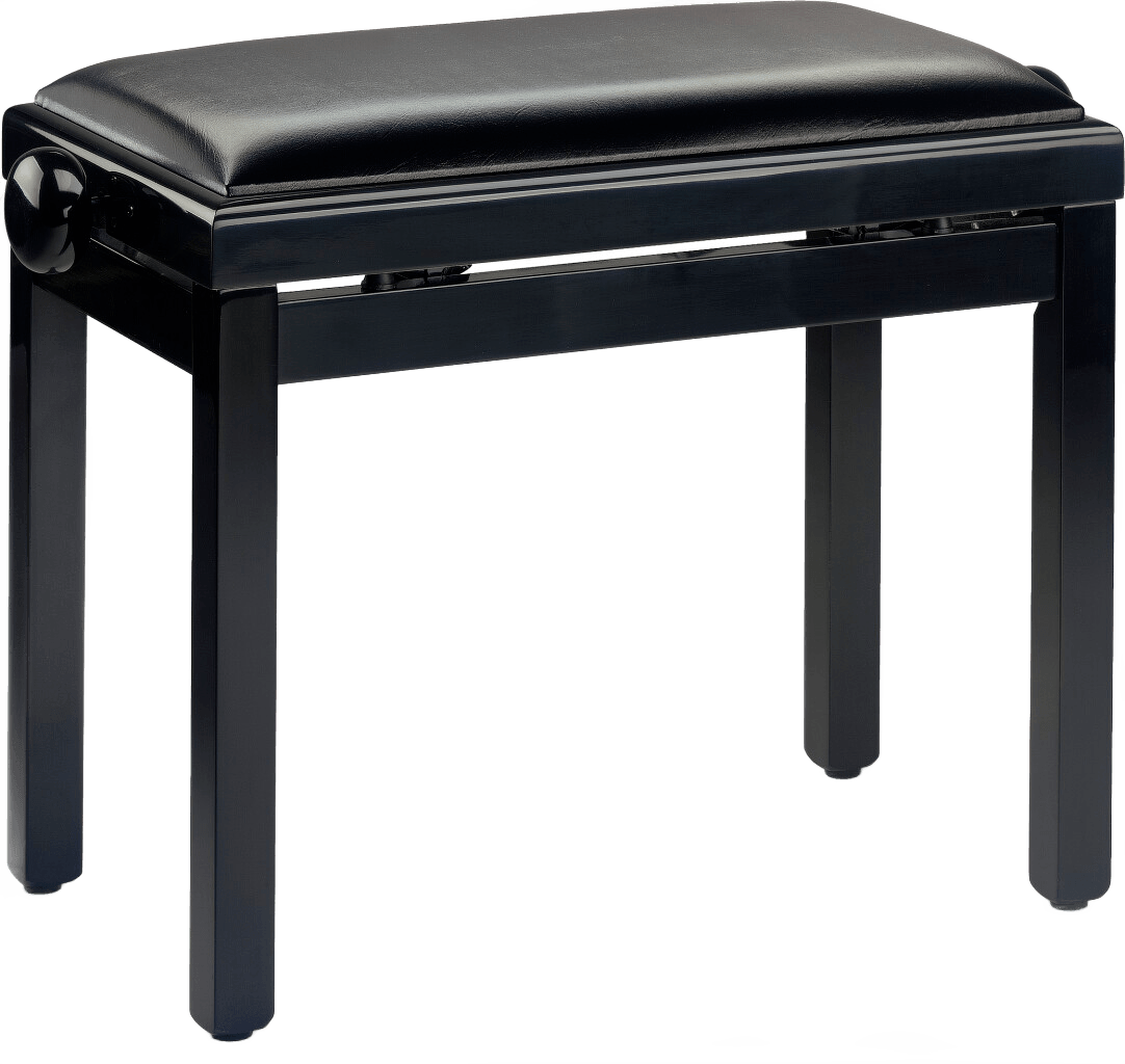 Stagg PB39 BKP SBK Black Piano Bench High Gloss with Vinyl Top