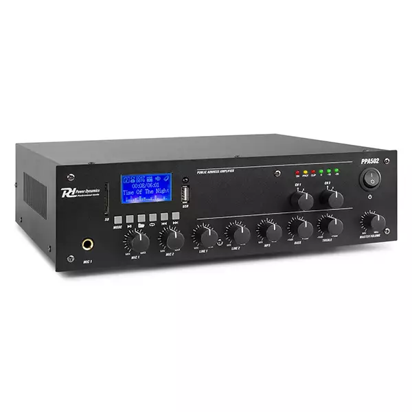 PDM PPA502 100V Mixer Amplifier 50W Usb/sd/bt 2 ZONE