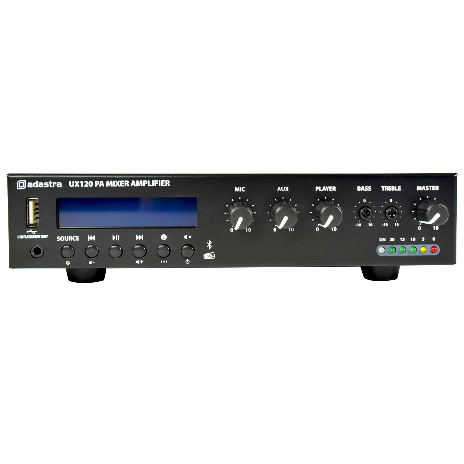 Adastra UX120 100V Mixer Amplifier 120W Usb/fm/bt