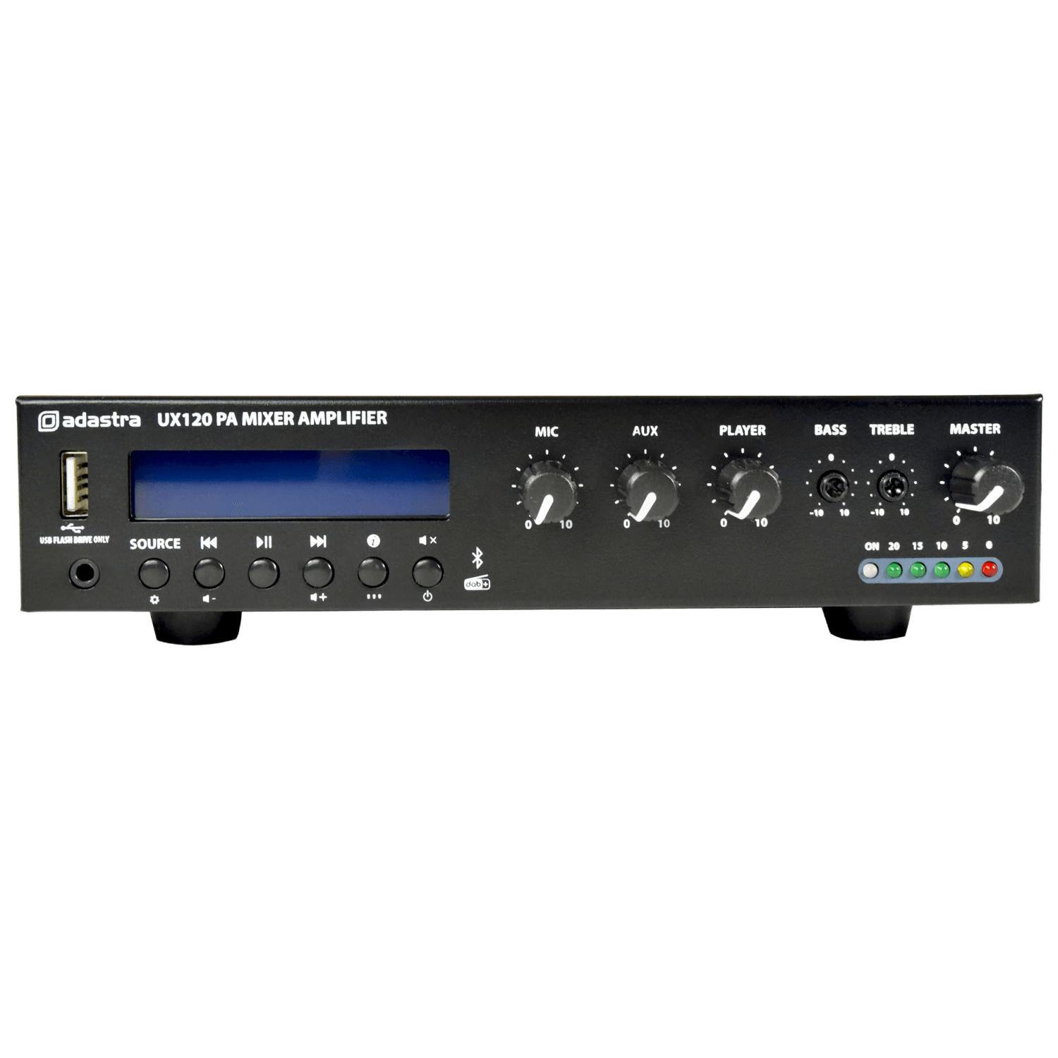 Adastra UX120 100V Mixer Amplifier 120W Usb/fm/bt