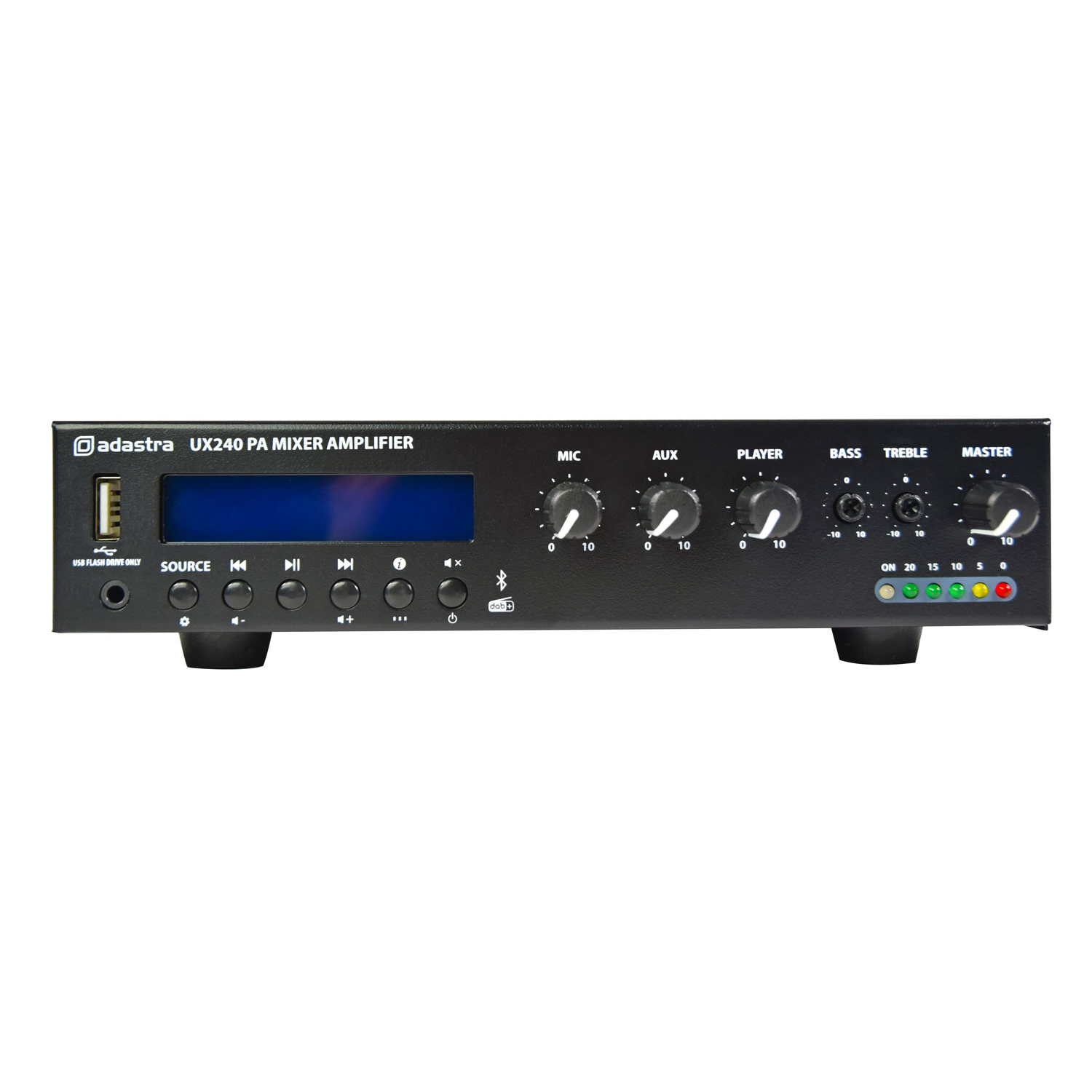 Adastra UX240 100V Mixer Amplifier 240W Usb/fm/bt