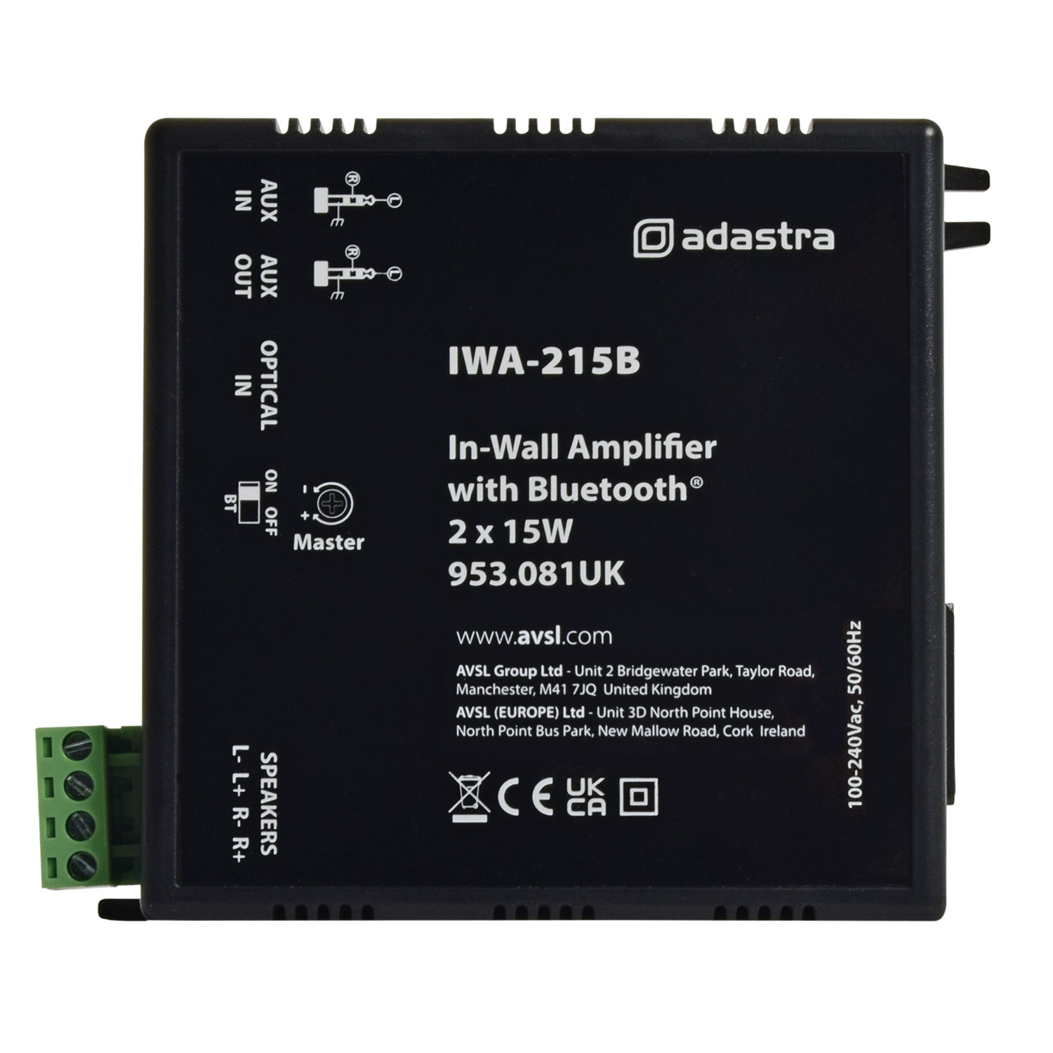 Adastra IWA215B IN-WALL Amplifier 2X 15W