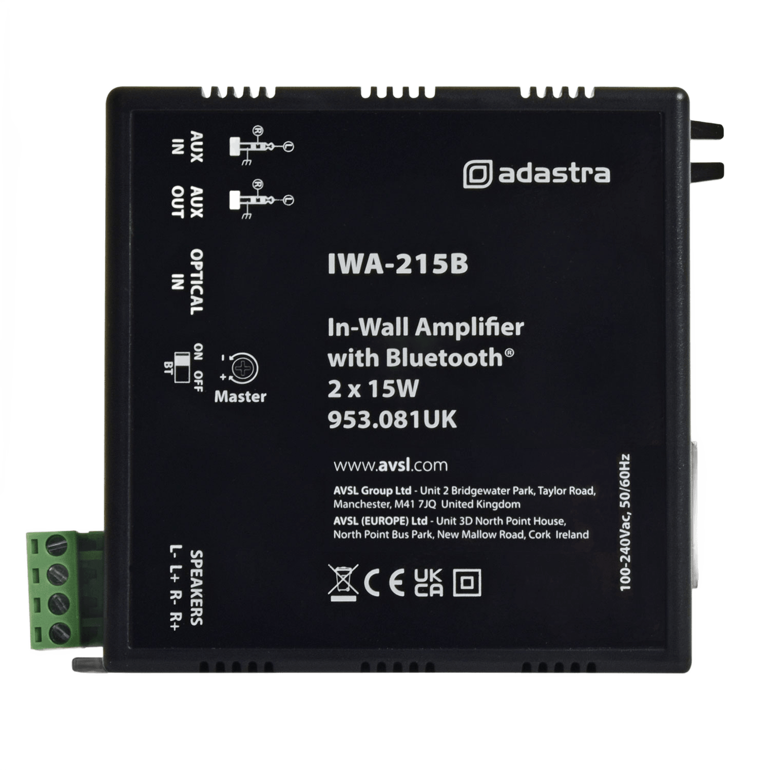 Adastra IWA215B IN-WALL Amplifier 2X 15W