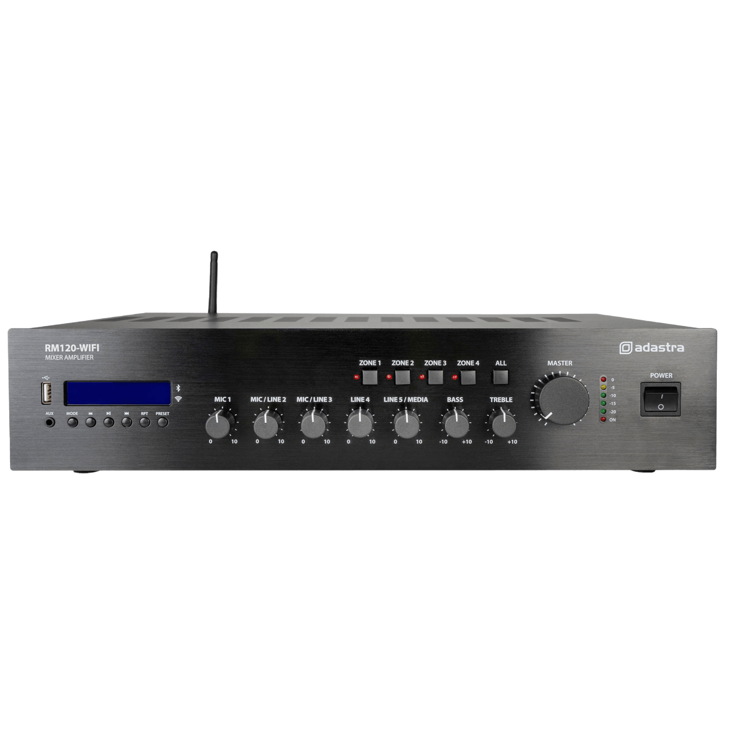 Adastra RM120D-WIFI 100V Mixer Amplifier 120W Usb/bt/fm/dab+/wifi