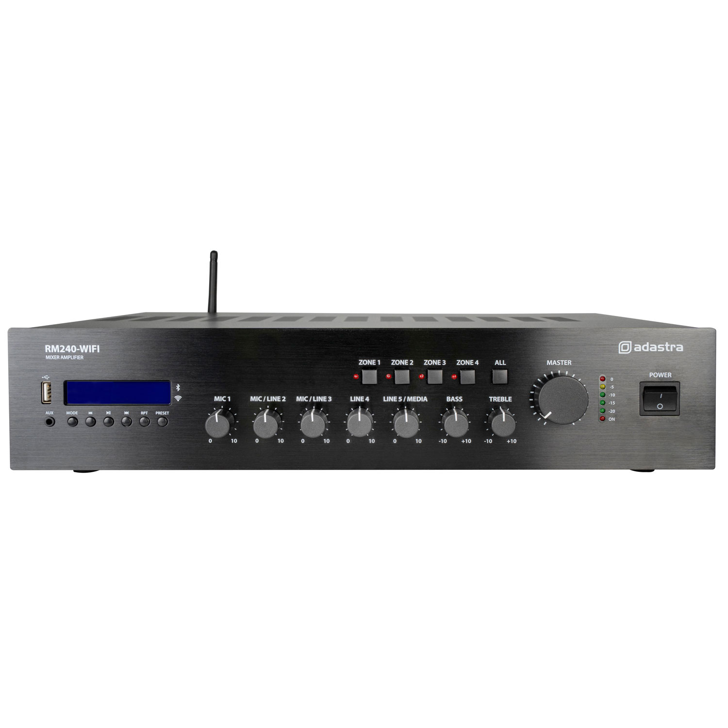 Adastra RM240D-WIFI 100V Mixer Amplifier 240W Usb/bt/fm/dab+/wifi