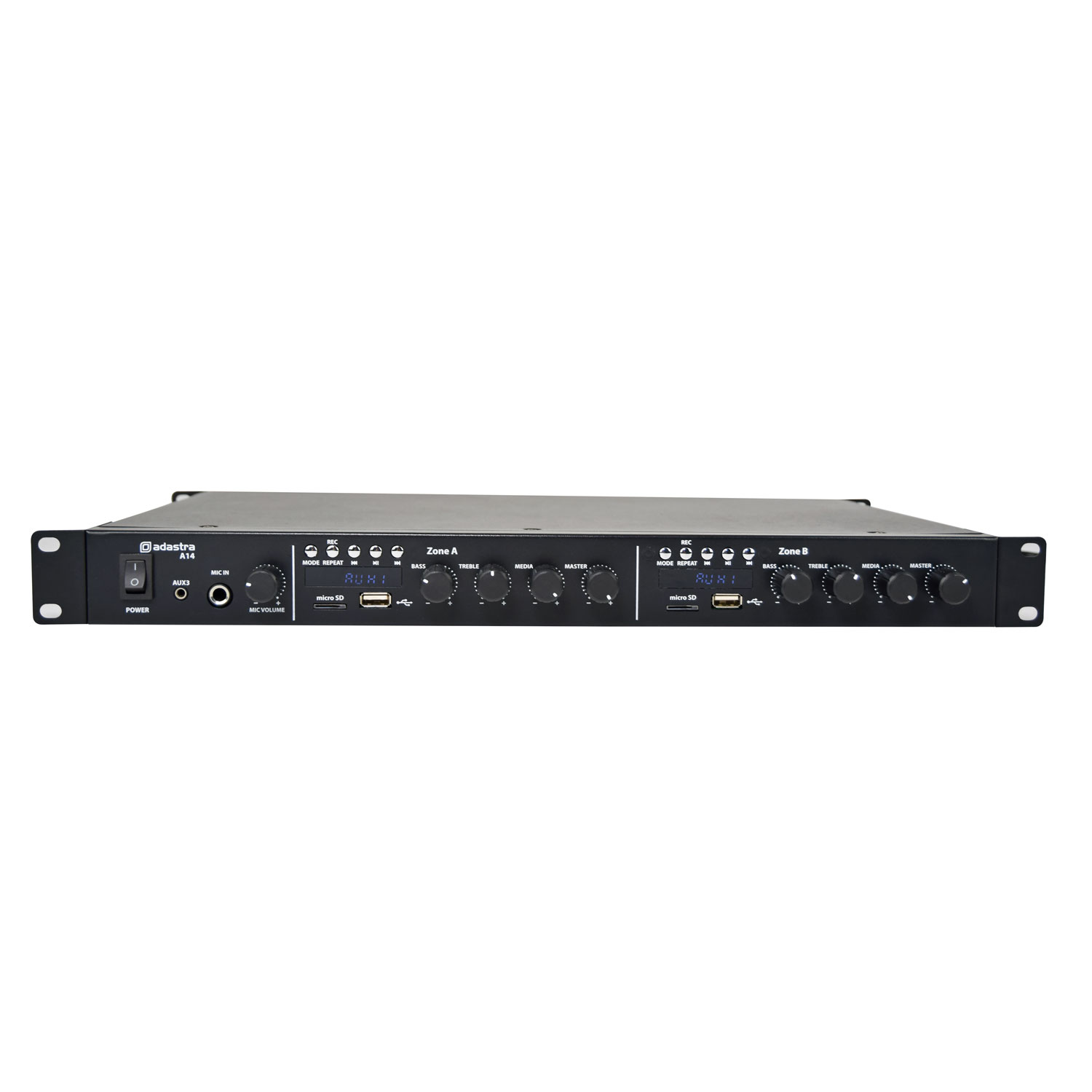 Adastra A14 1U Mixer Amplifier 2X 2X 80W