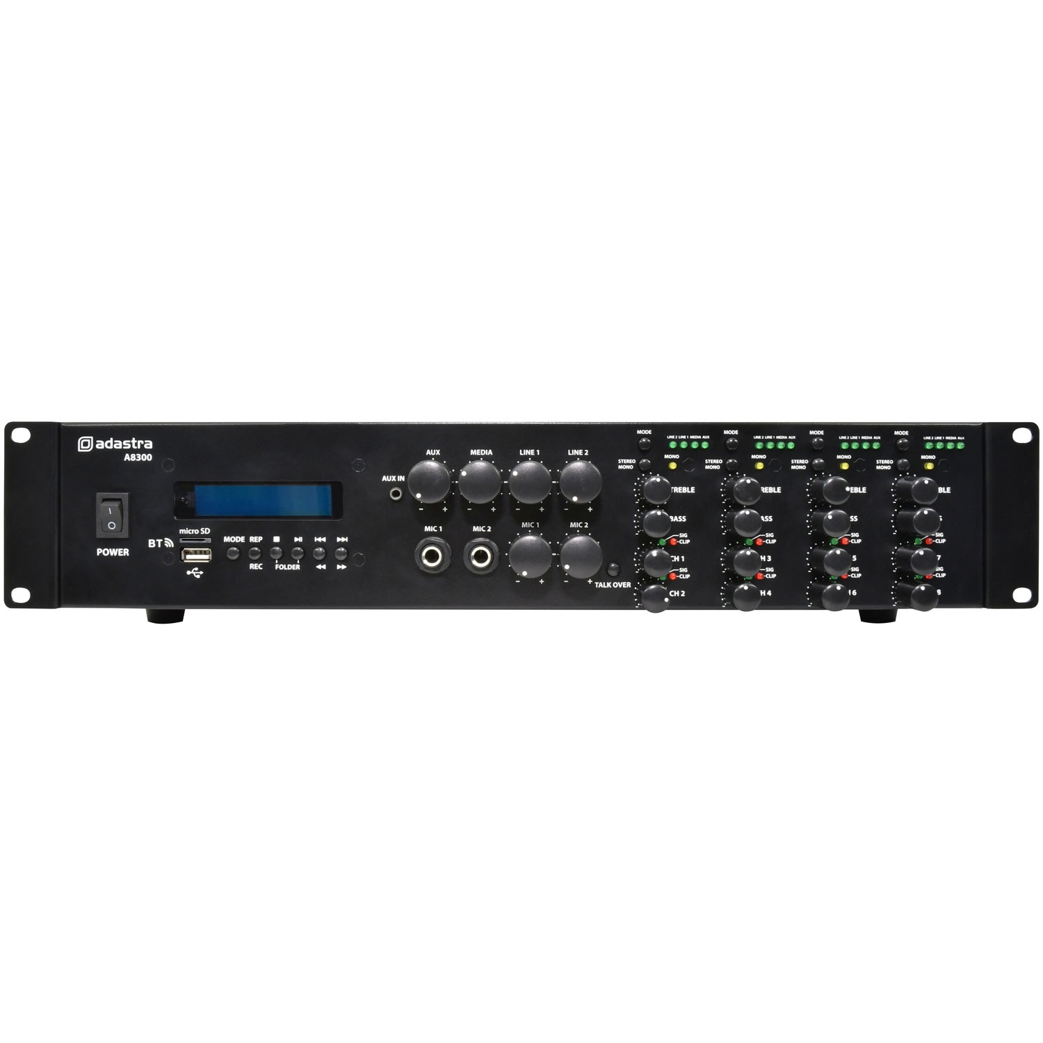 Adastra A8300 2U Mixer Amplifier 8X 300W