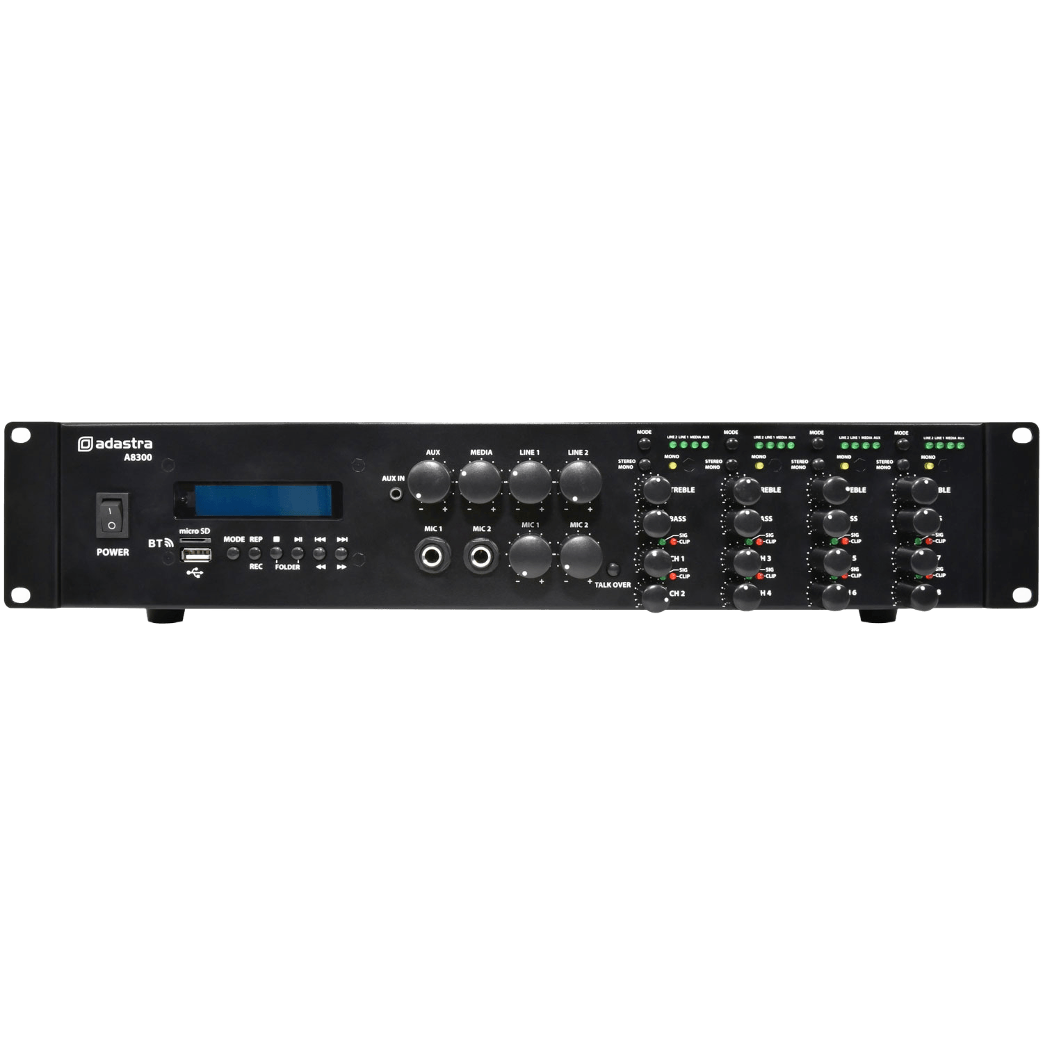 Adastra A8300 2U Mixer Amplifier 8X 300W