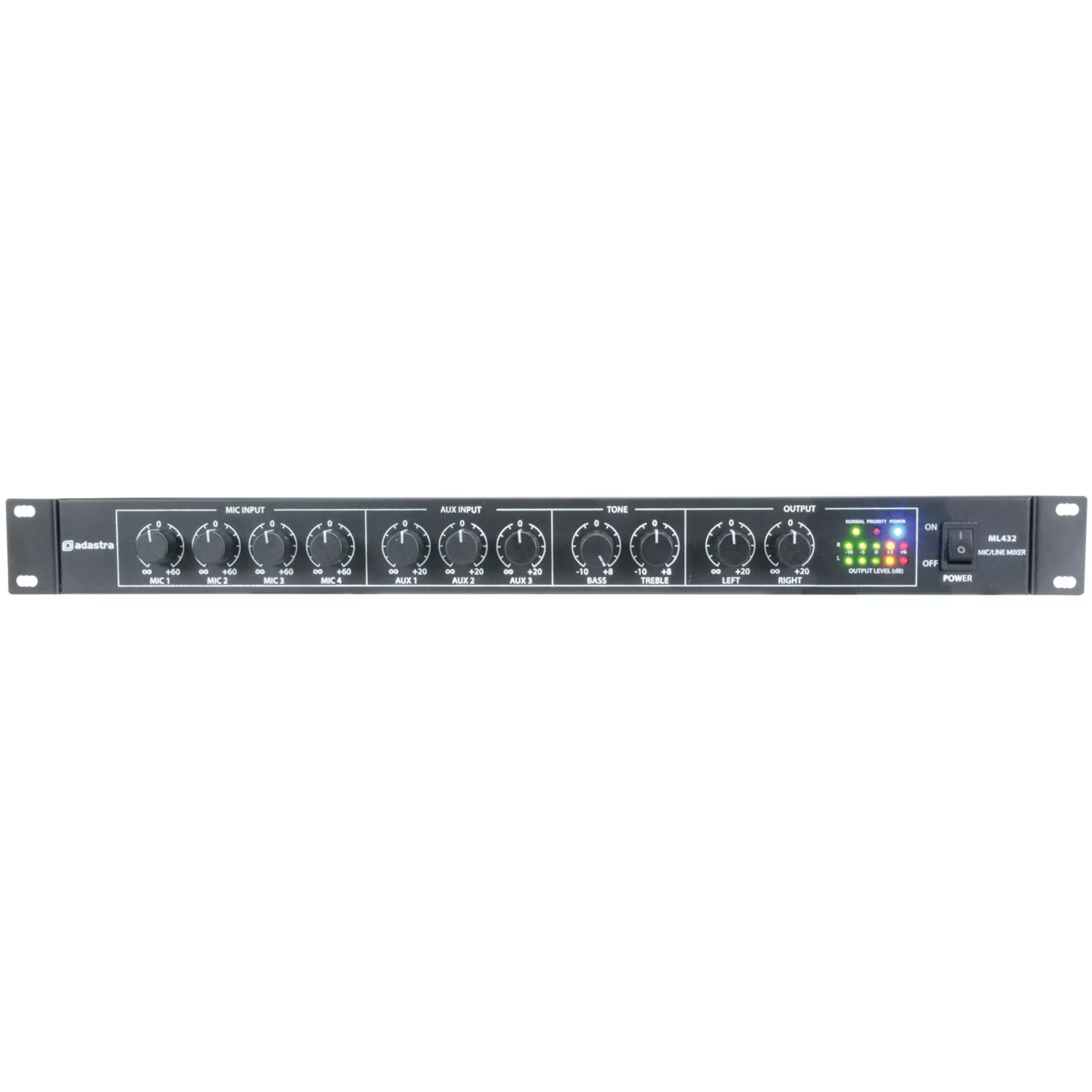 Adastra ML432 RACK Mixer 4 Channel 1U