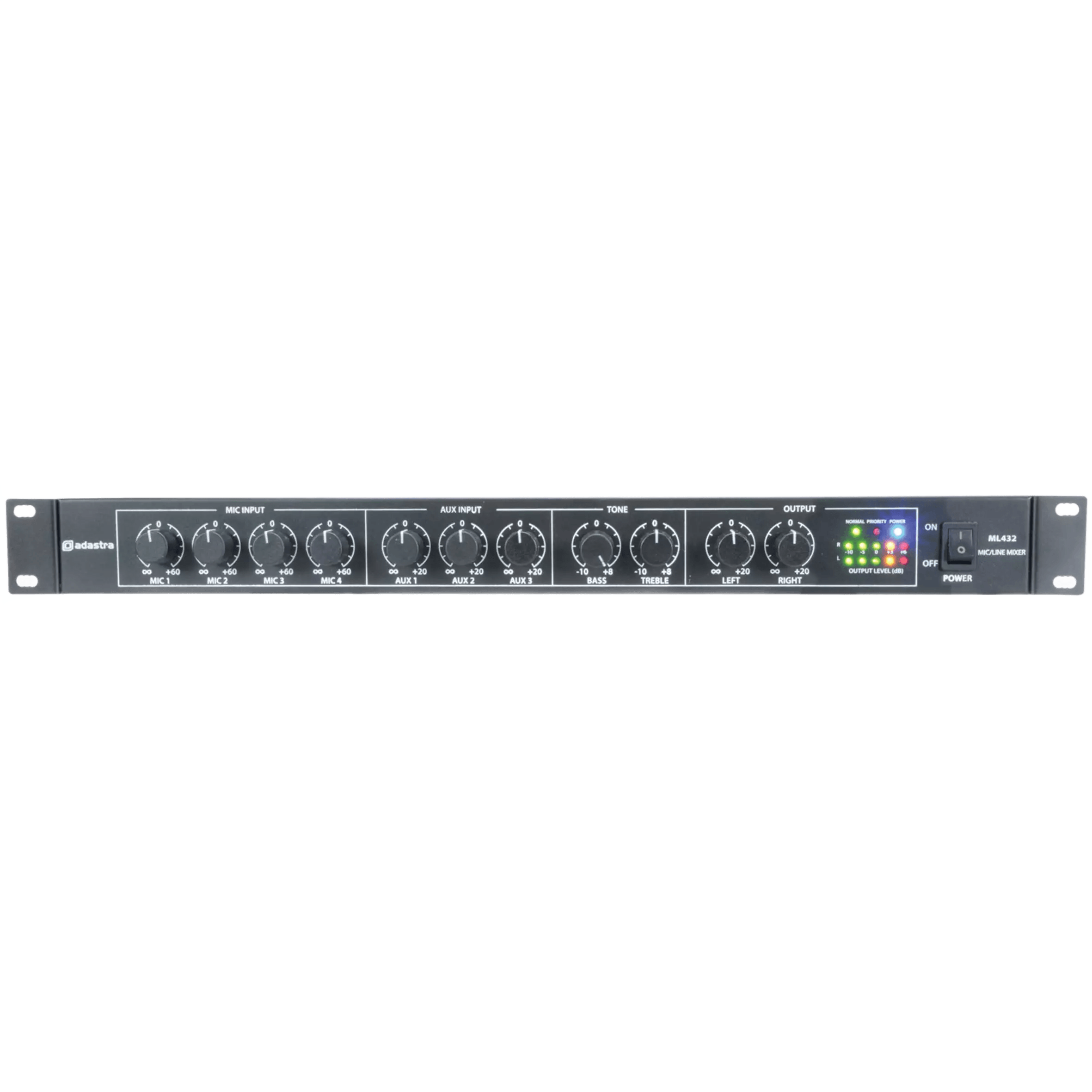 Adastra ML432 RACK Mixer 4 Channel 1U