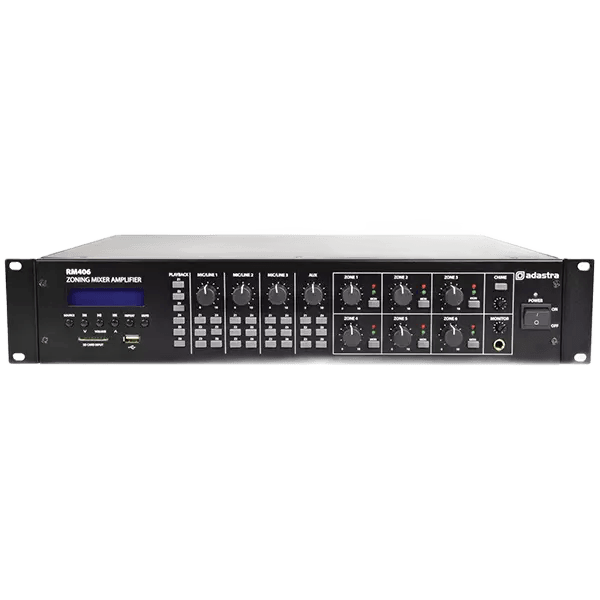 Adastra RM406 Mixer Amplifier Usb/sd/fm/bt 6 ZONE 100V 40W