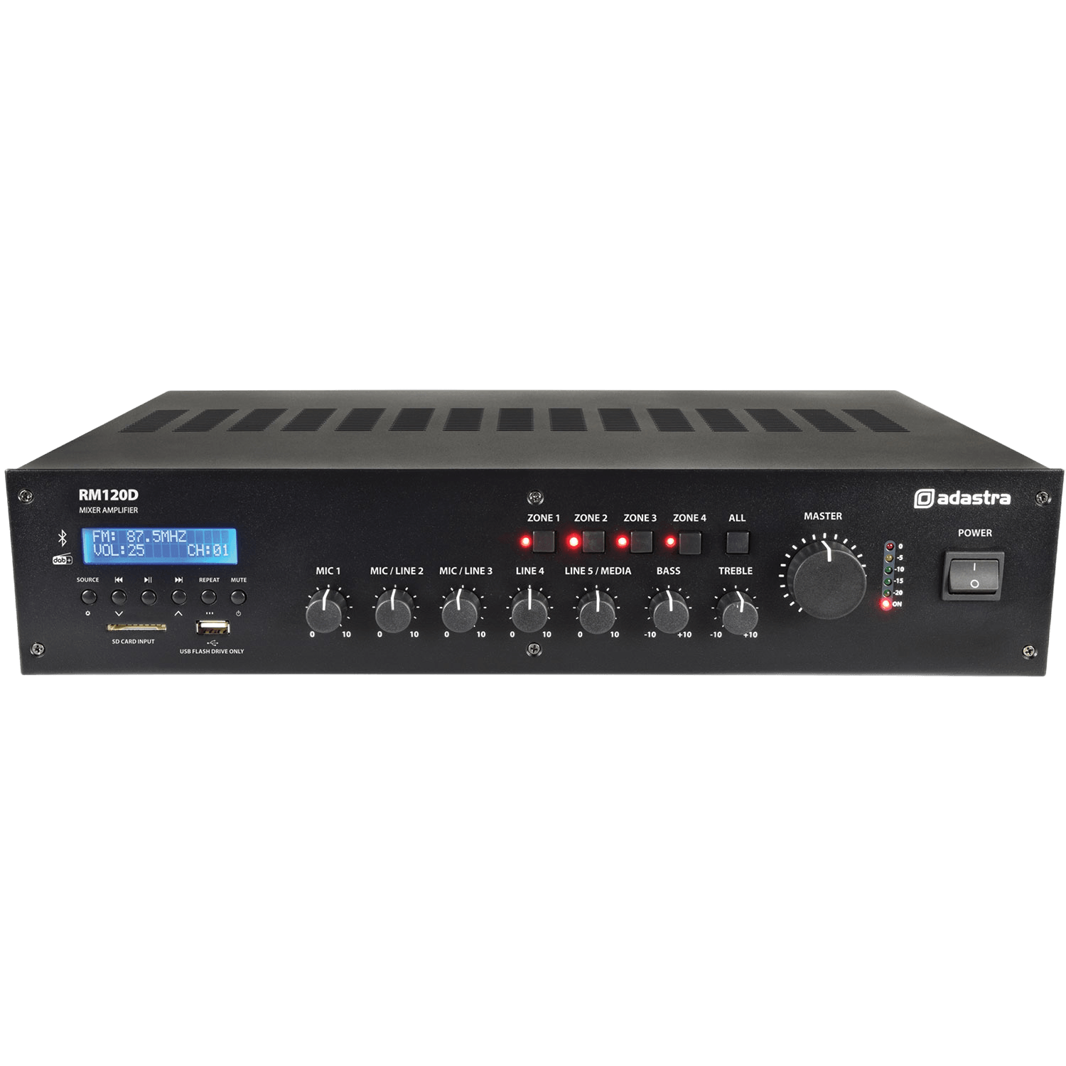 Adastra RM120D Mixer Amplifier Usb/bt/fm/dab+ 100V 120W