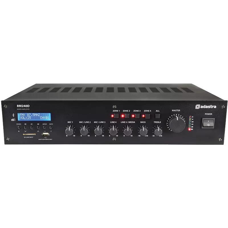 Adastra RM240D Mixer Amplifier Usb/bt/fm/dab+ 100V 240W