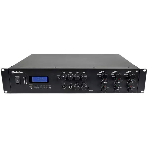 Adastra A6 2U Mixer Amplifier 6X 200W