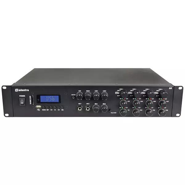 Adastra A8 2U Mixer Amplifier 8X 200W