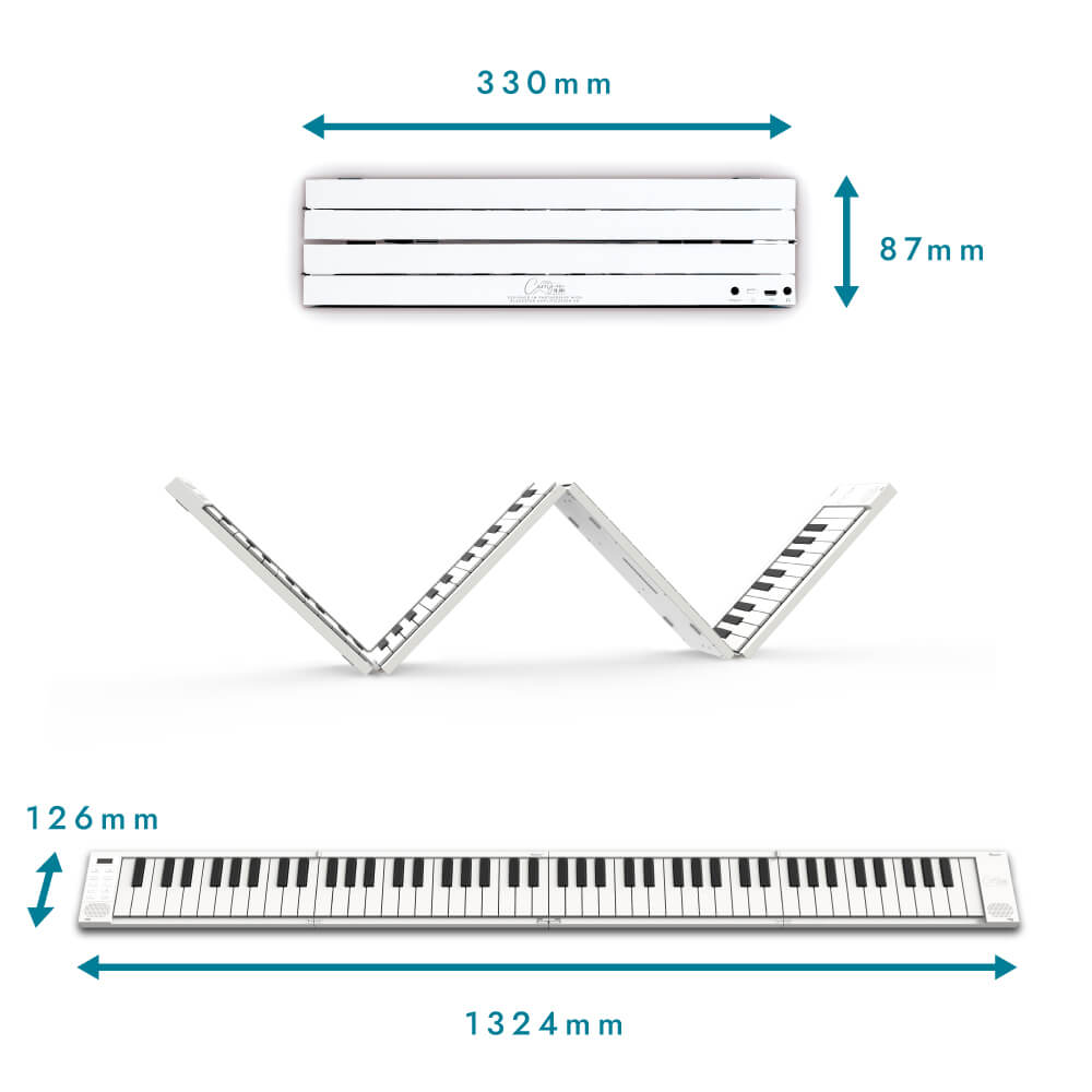 Carry-ON-FP88T-WT 88-KEY Folding Touch Piano (White)