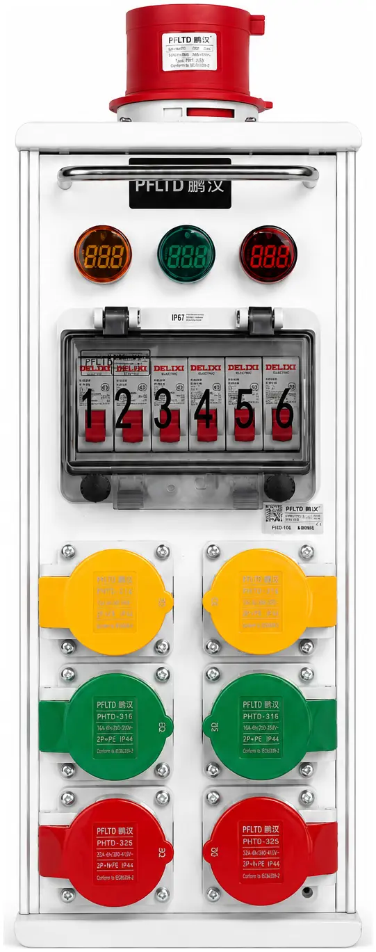 32A 3-Phase to 6 x 16A Power Distribution Box