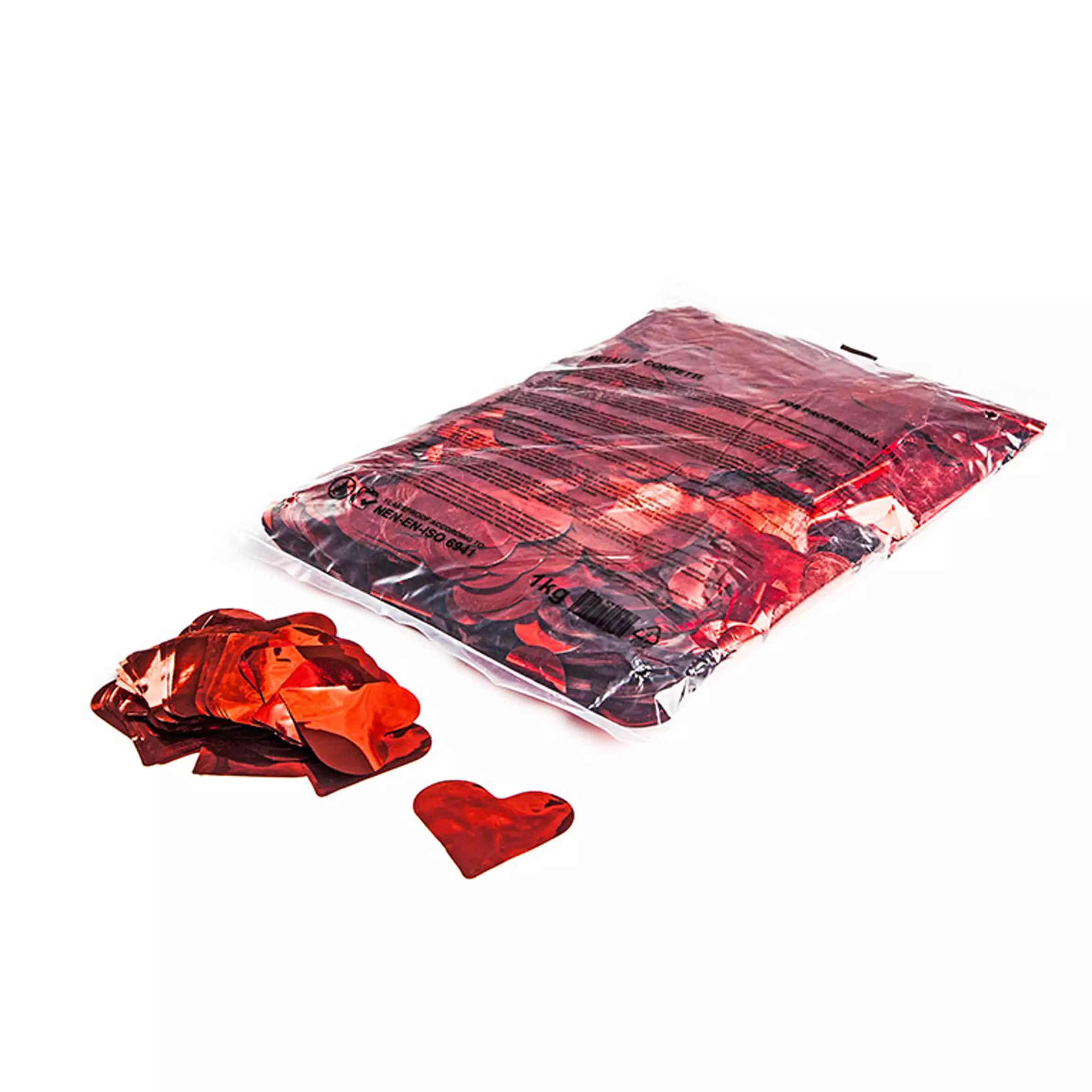 Magicfx Confetti Hearts RED Metallic