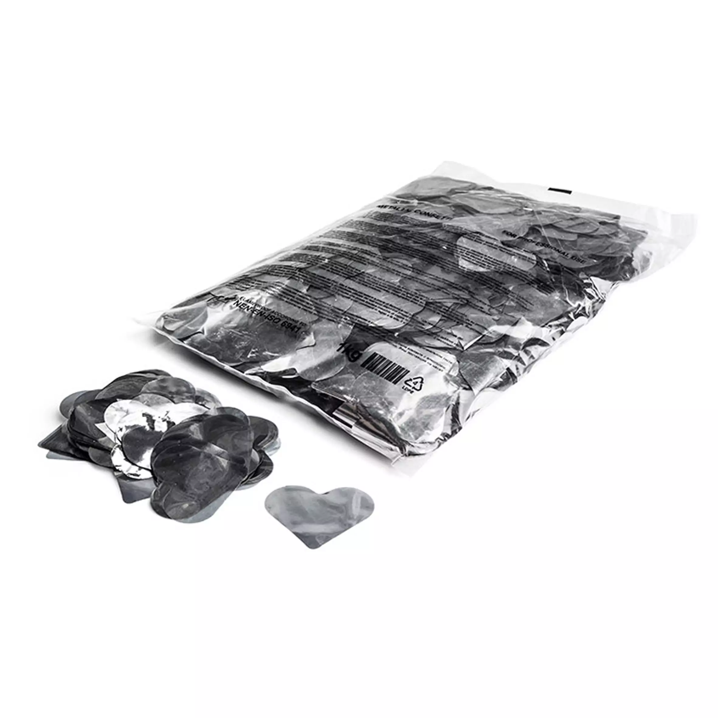 Magicfx Confetti Hearts Silver Metallic