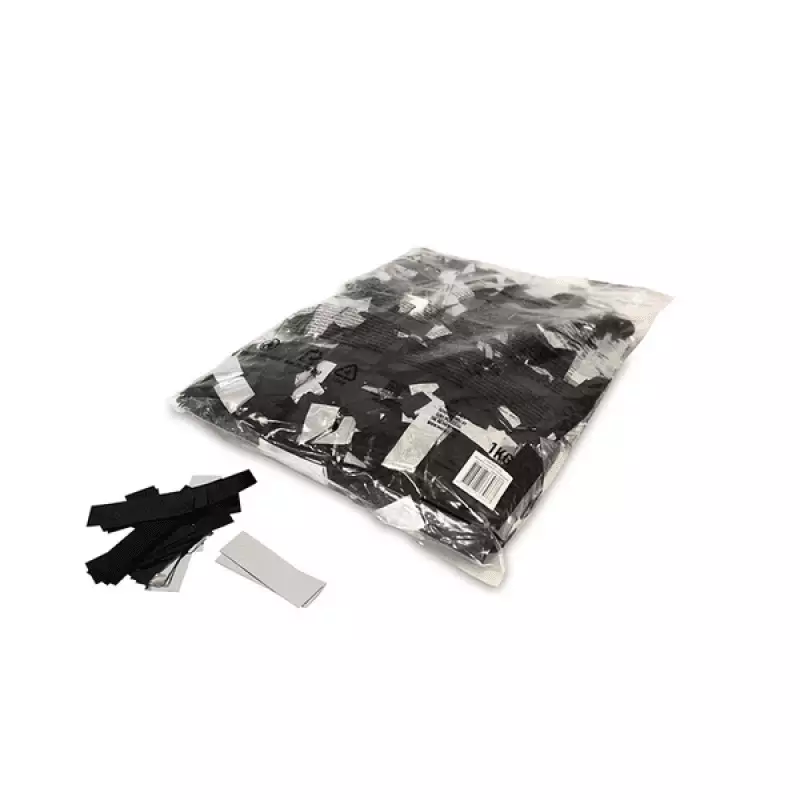 Magicfx Metallic Confetti Rectangles Silver AND Black