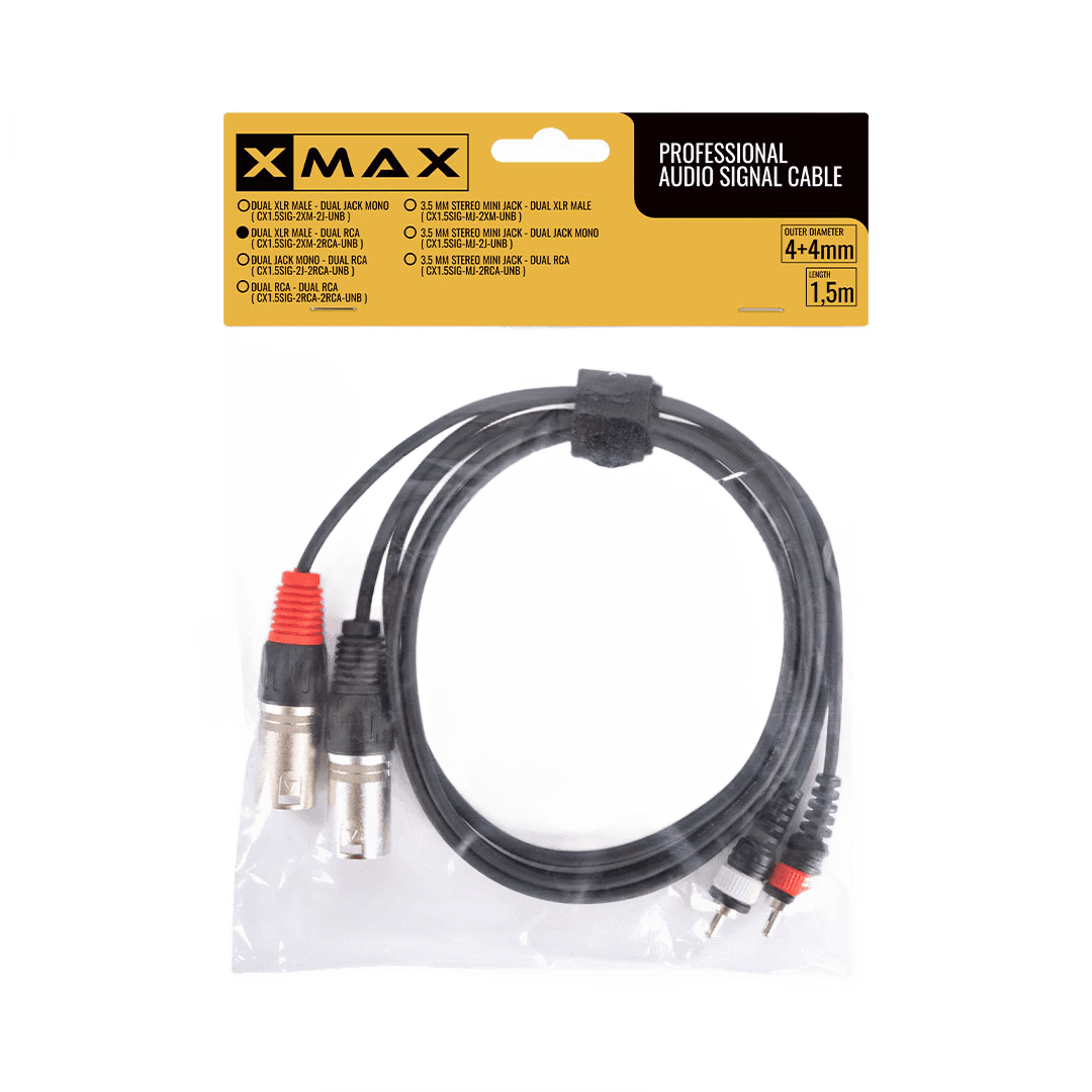 XMAX DUAL XLR MALE-DUAL RCA 1.5M