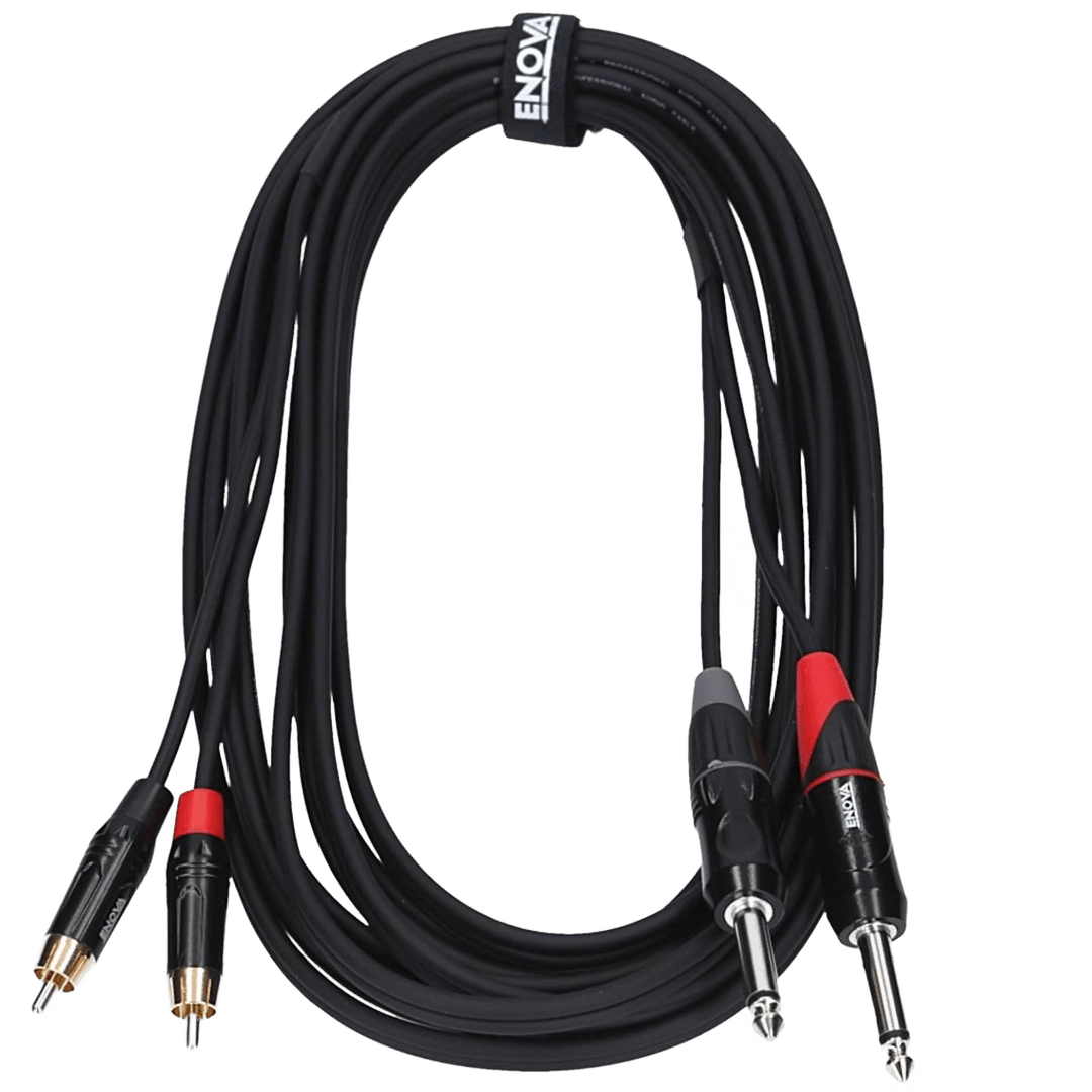Enova EC-A3-Clmplm-3 3M RCA JACK Adapter Cable Stereo