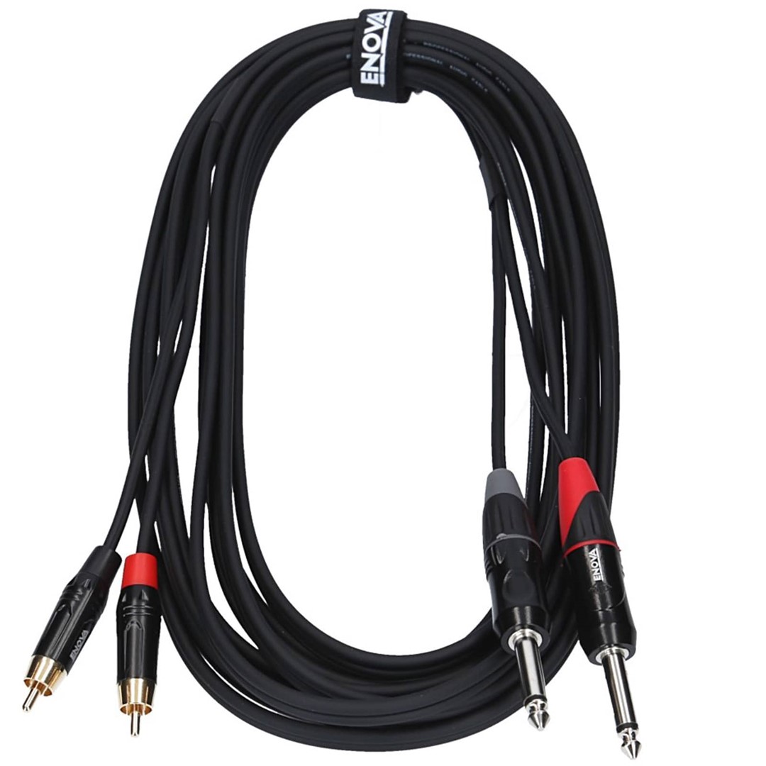 Enova EC-A3-Clmplm-6 6M RCA JACK Adapter Cable Stereo