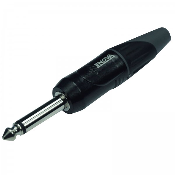 PL22MB – 1/4” plug 2 pole mono black housing and grey boot