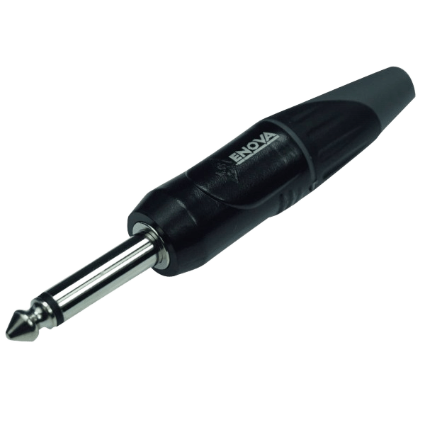 PL22MB – 1/4” plug 2 pole mono black housing and grey boot