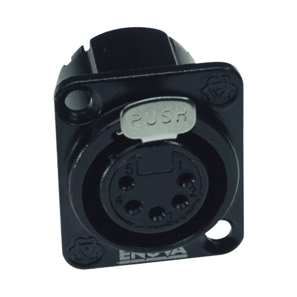 XL15FB – XLR Female Chassis connector;5-pin;black metal