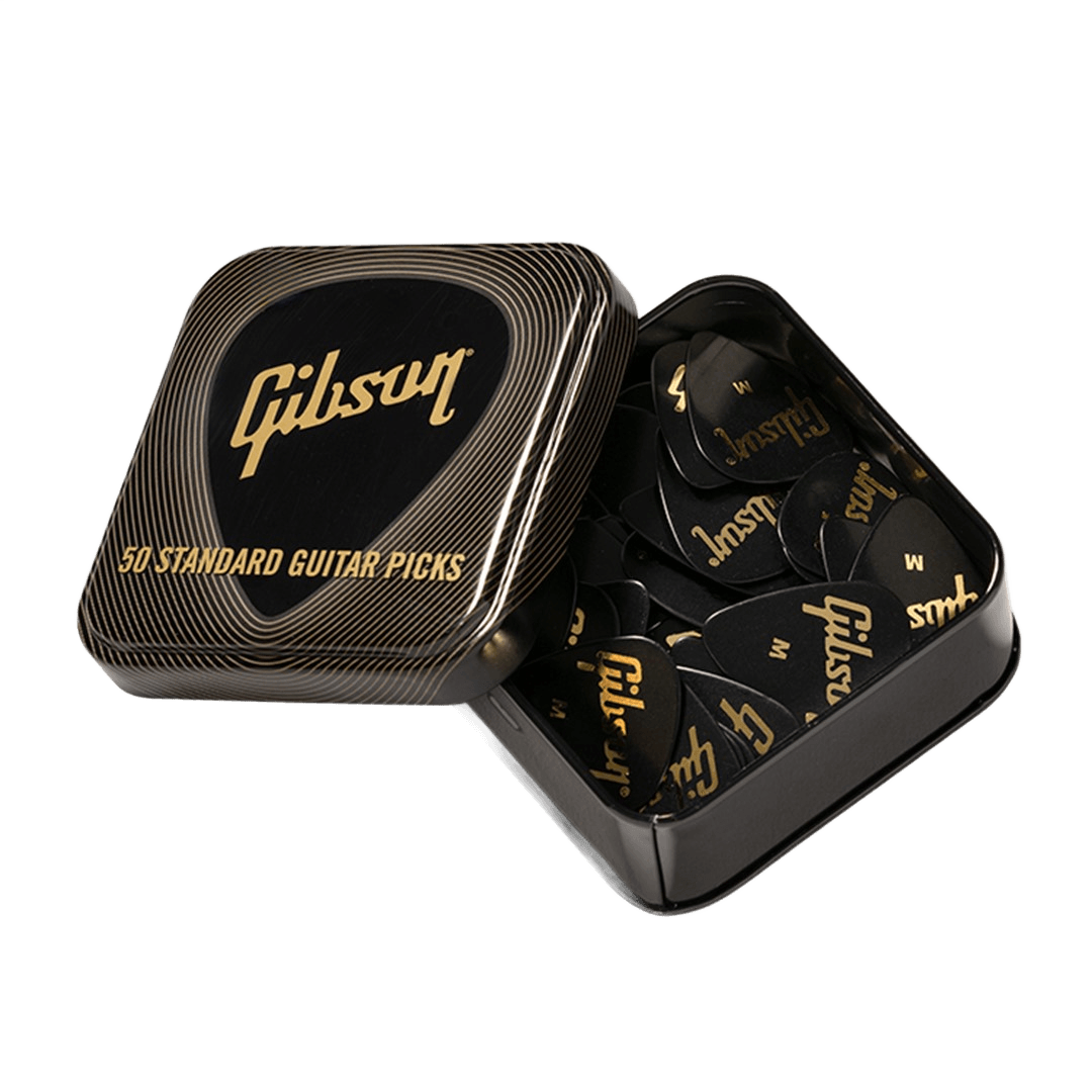 Gibson APRGG50-74H Standard Hard Black Pick Tin (50pcs)
