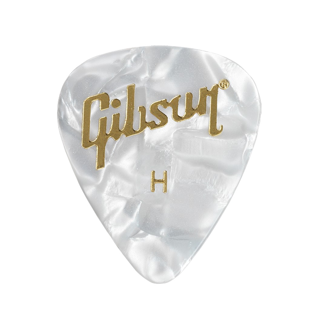 Gibson APRW12-74H Hard White Pearl Picks (12 Pack)