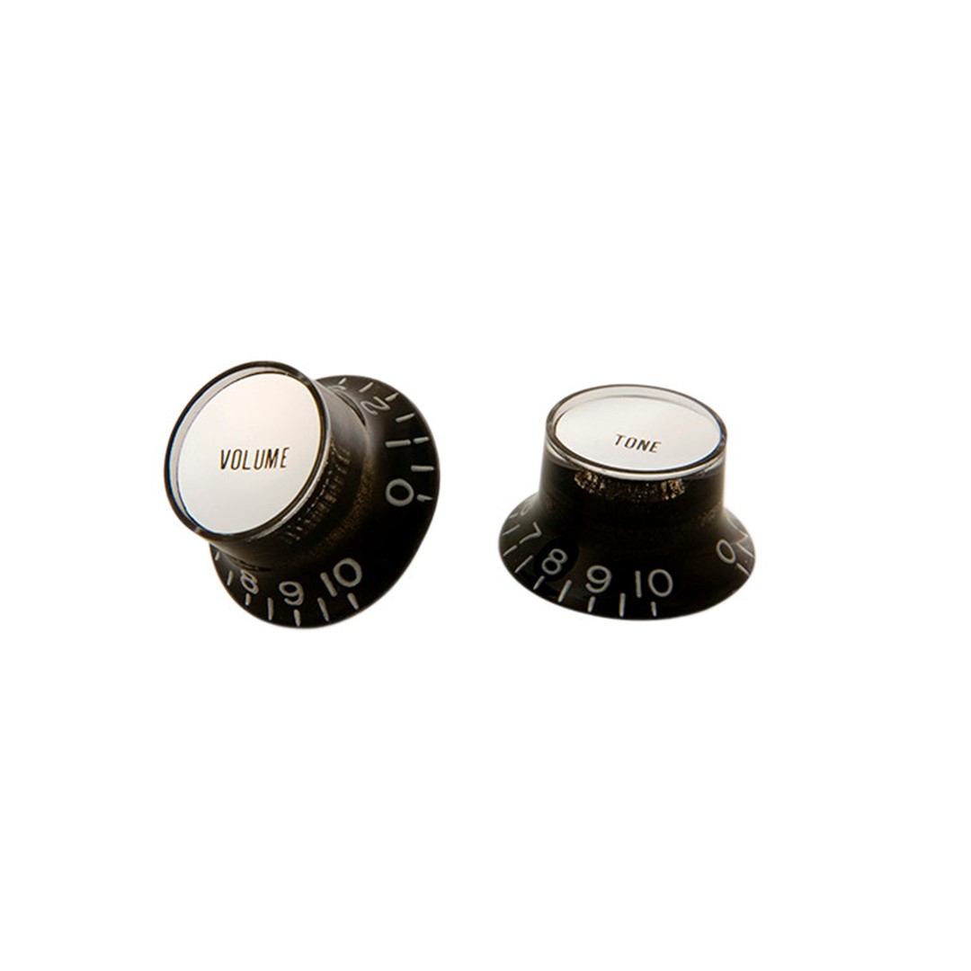 Gibson PRMK-010 Silver TOP HAT Knobs WITH Inserts (4 PACK)