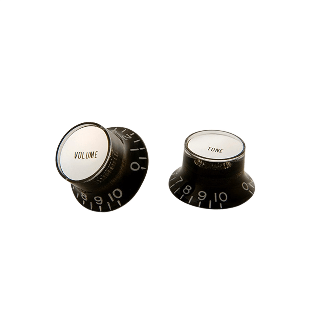 Gibson PRMK-010 Silver TOP HAT Knobs WITH Inserts (4 PACK)