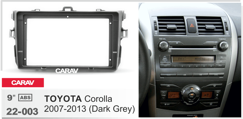 90022003- 9 Inch Toyota Corolla 2007-2013