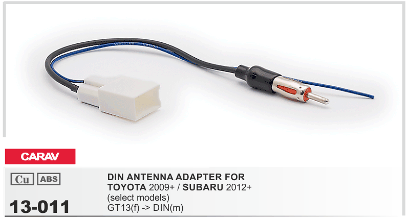 Antenna Adaptor Cable for Toyota 2009+ GT13 (F)-Din (M) {11-54}