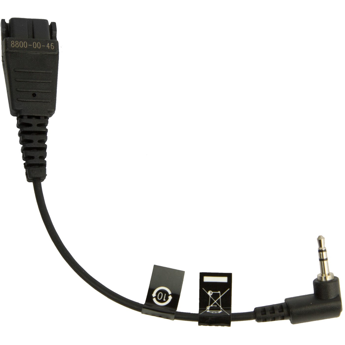 Jabra - QD CORD TO 2.5MM PIN PLUG. Angulate. 15CM. E.g. FOR Panasonic GB500. PLX CA40