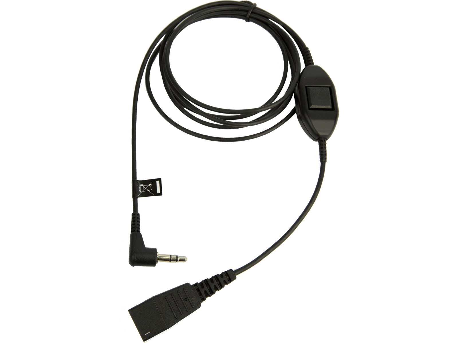 Jabra - QD CORD TO 3.5 MM JACK. WITH IN-LINE CALL-Answering; FOR Alcatel 8ER AND 9ER Series