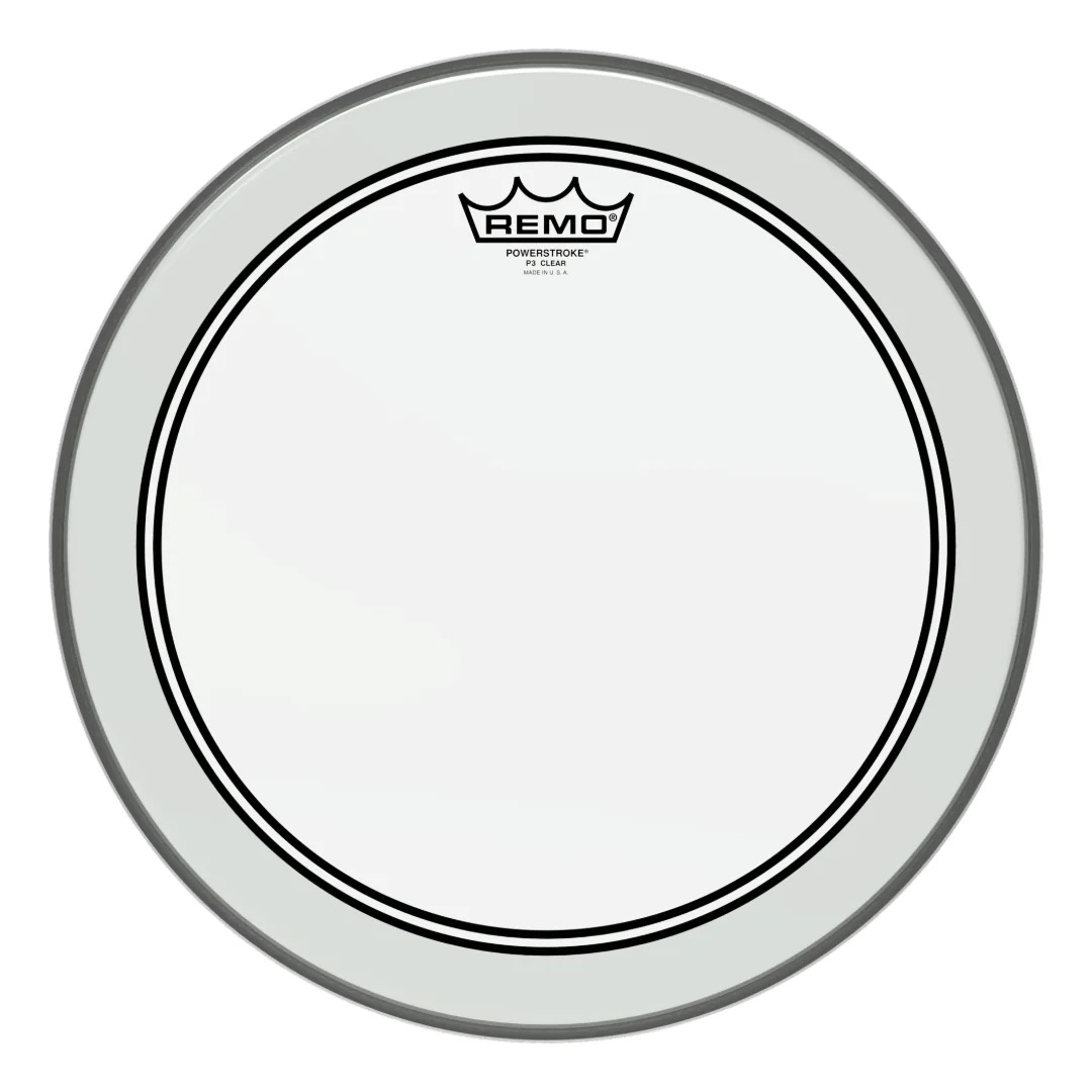 REMO Batter Bass. POWERSTROKE 3. Clear. 22in Diameter. No Stripe