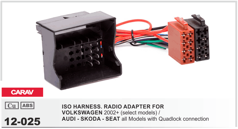 90012025- ISO Harness Audi/BMW/VW with Quadlock