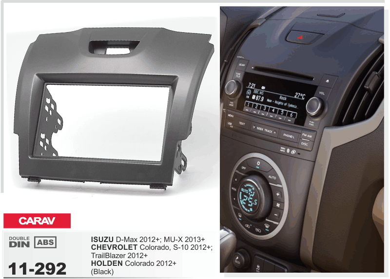 2-Din Isuzu/Chev Trailblazer 2012+ Black