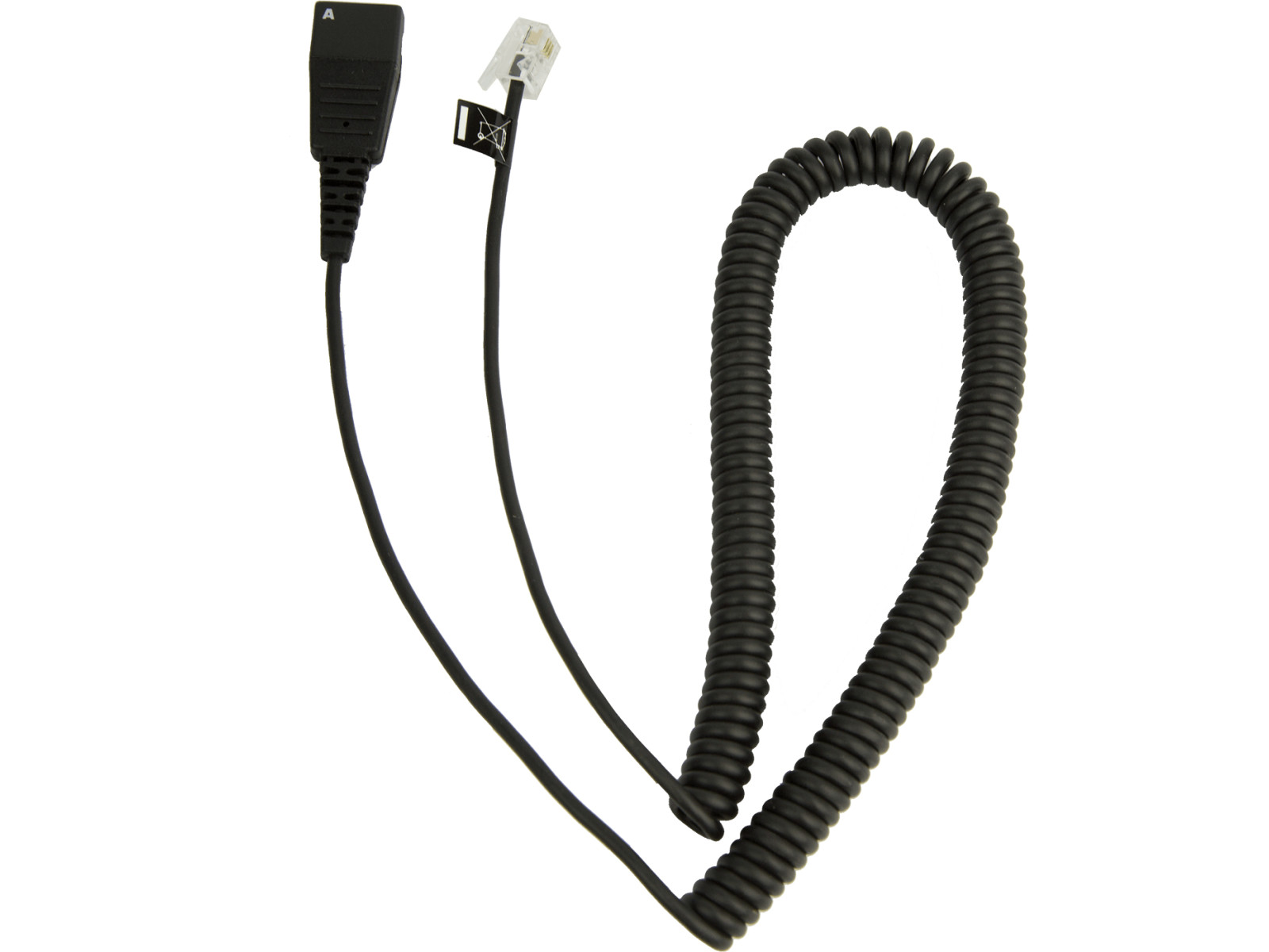 Jabra - QD CORD TO RJ10. Coiled. 0.5 - 2 Meters.