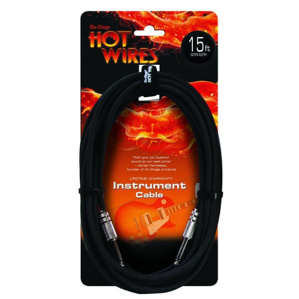 ON Stage IC-15 Instrument Cable (QTR-QTR. 15FT)