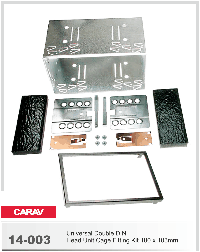 90014003- 2-Din Universal Cage Kit 180x103mm