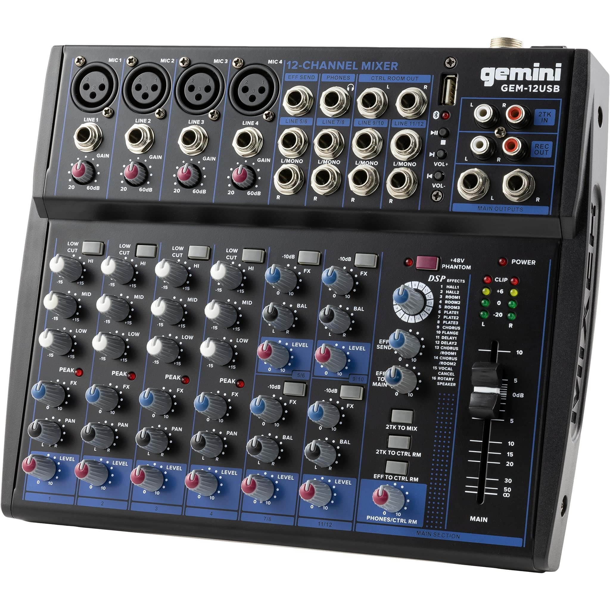 Gemini GEM 12USB 12-Channel Bluetooth Audio Mixer