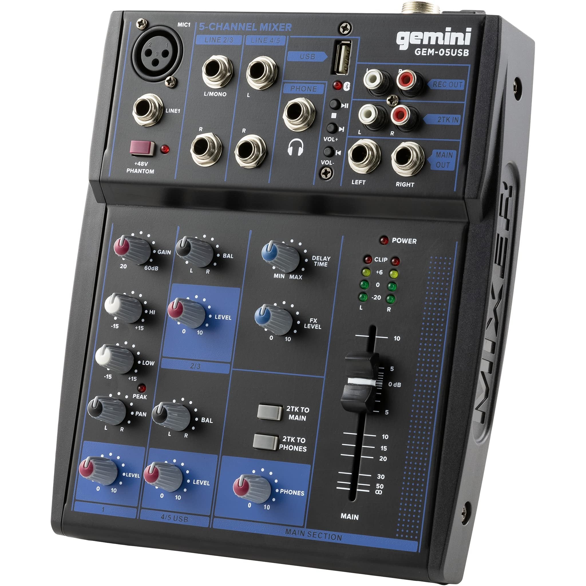 Gemini GEM 05USB 5-Channel Bluetooth Audio Mixer