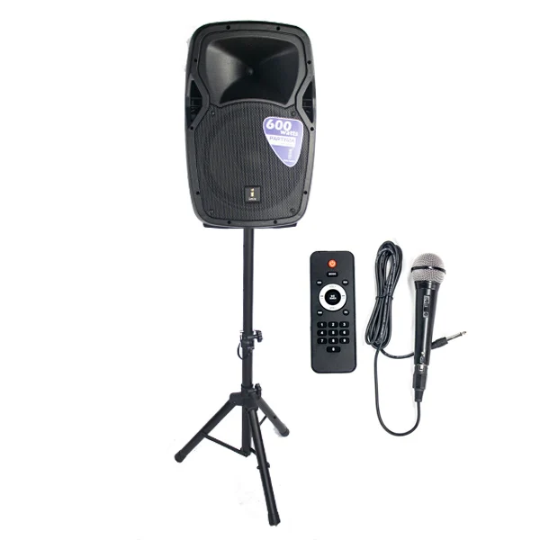 Party 15A 15″ Active Speaker w/ Stand And Mic