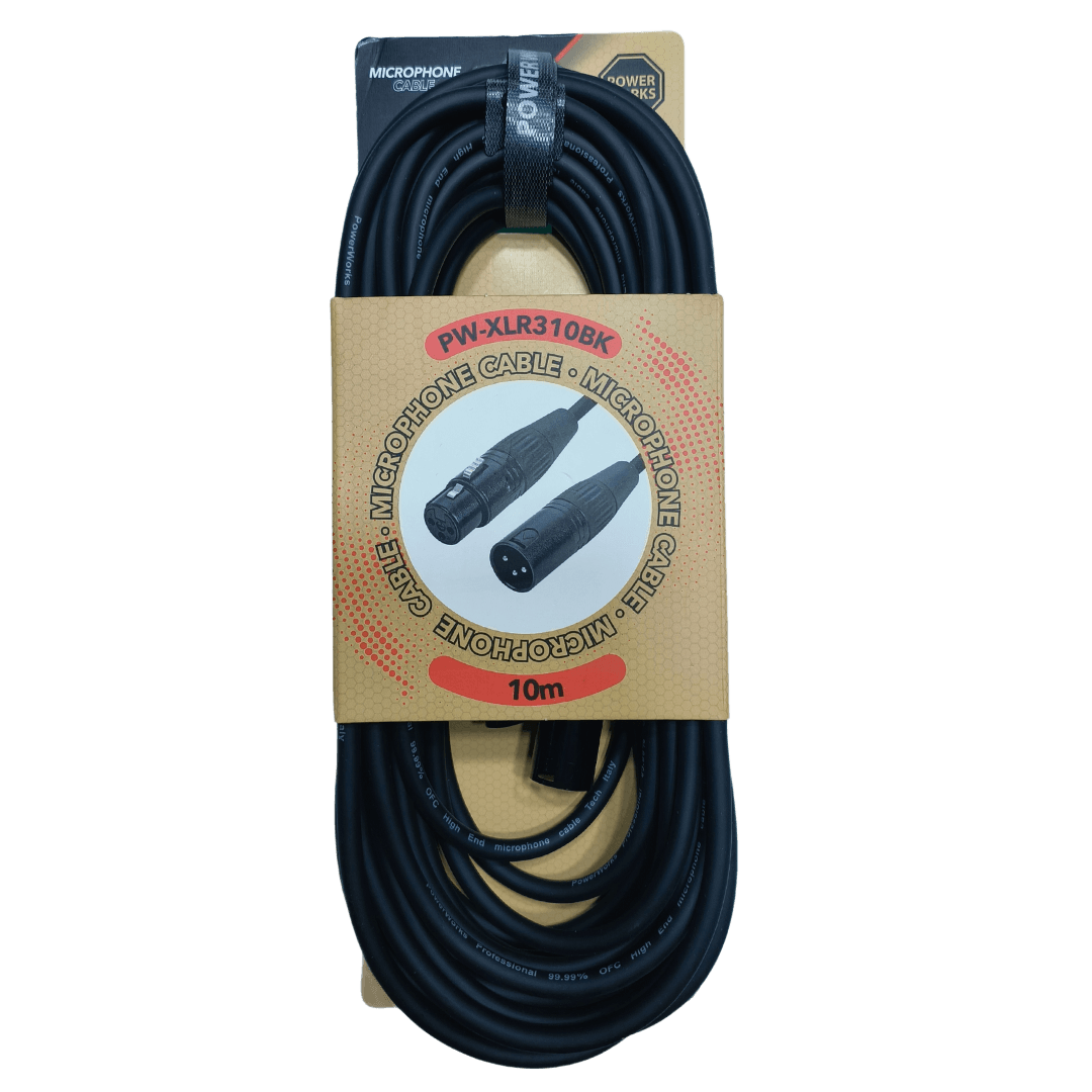 Powerworks PW-XLR310BK 10M XLR MALE TO Female Cable
