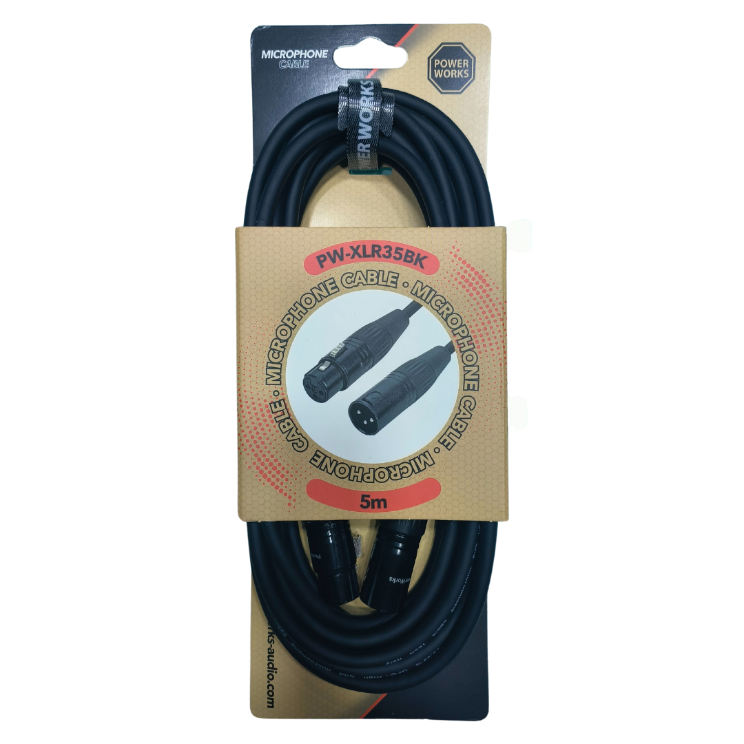 Powerworks PW-XLR35BK 5M XLR MALE TO Female Cable